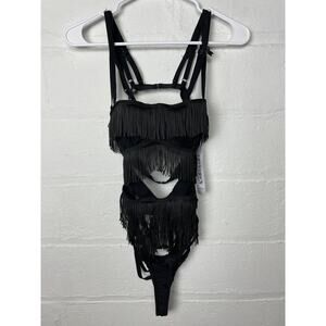 New Women's Sexy Fashion Tassel Bodysuit Size Medium
